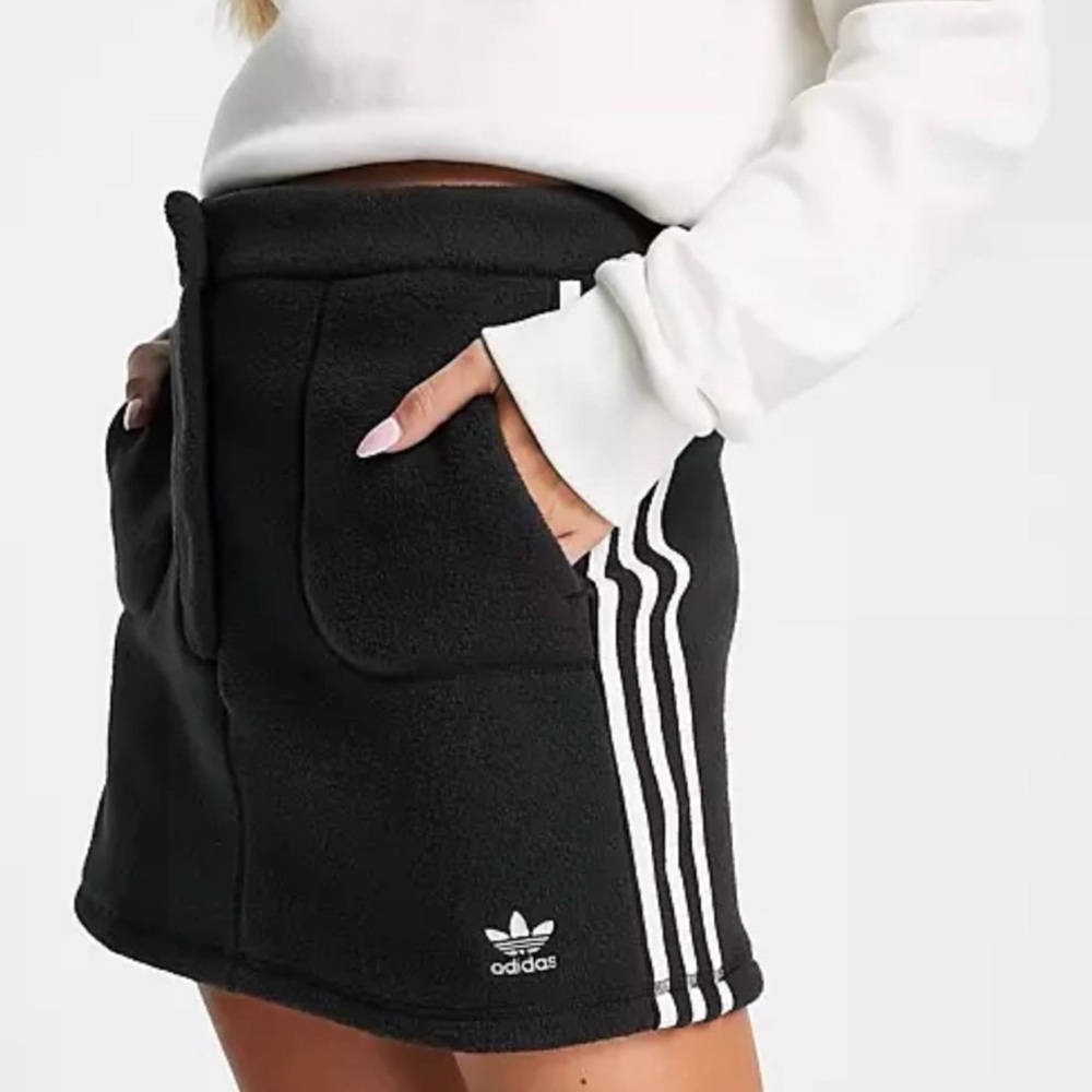 Adidas Black Fleece Skirt with White Accents